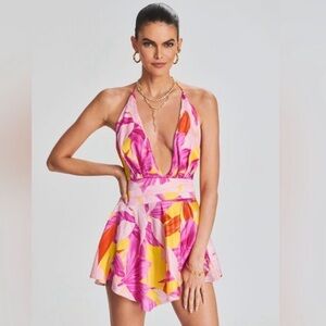 Retrofete silk mini halter dress